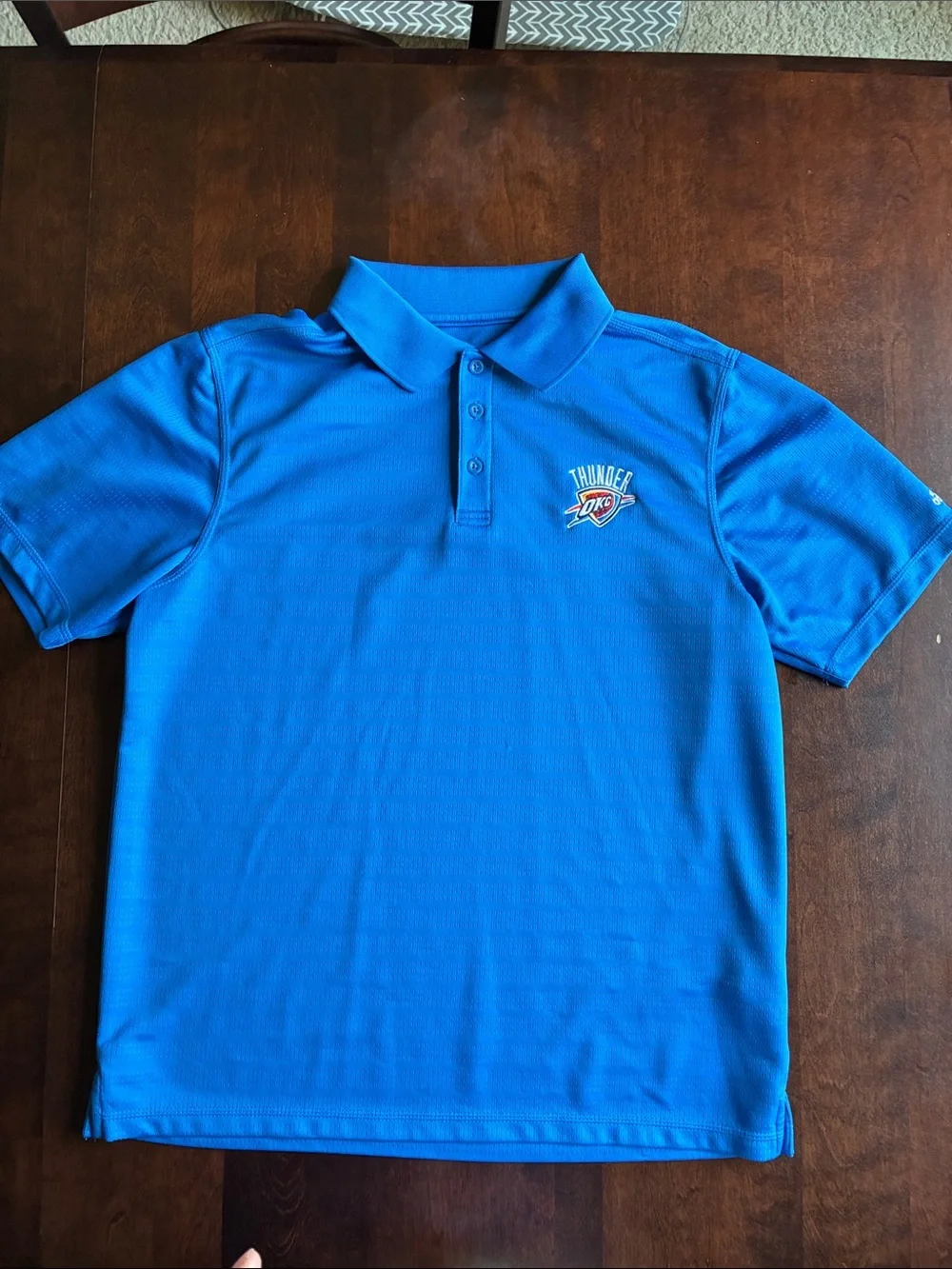 adidas Royal Blue Kids Polo with Thunder Logo